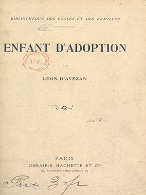 cover image of Enfant d'adoption